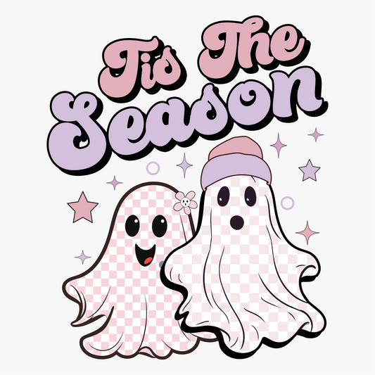 Tis the season Svg, Spooky pumpkin & ghost Png, Retro Halloween